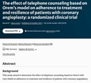 The effect of telephone counseling based on Orem’s model on adherence to treatment and resilience of patients with coronary angioplasty: a randomized clinical trial